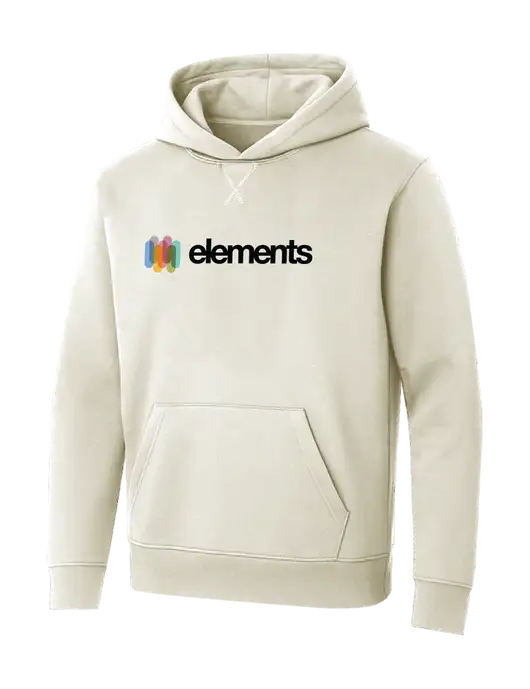 Allmade White Sand Organic French Terry Pullover Hoodie w/Elements Logo