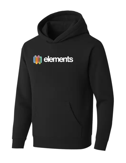 BELLA+CANVAS Black Sponge Fleece Pullover Hoodie w/Elements Logo
