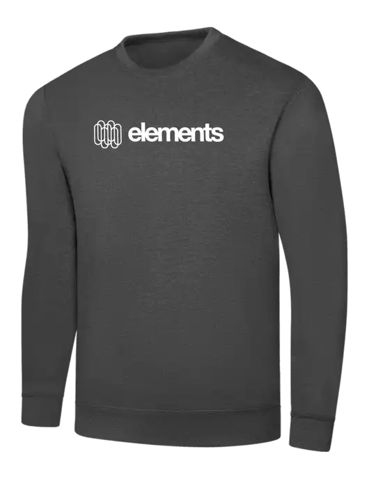 Charcoal 7.8 oz Ring Spun Crew Sweatshirt w/Elements Logo