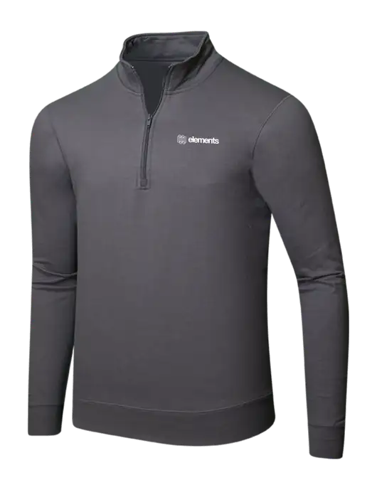 Charcoal 8.5 oz Ring Spun 1/4 Zip Pullover Sweatshirt w/Elements Logo