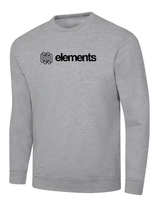 Light Grey Heather 7.8 oz Ring Spun Crew Sweatshirt w/Elements Logo