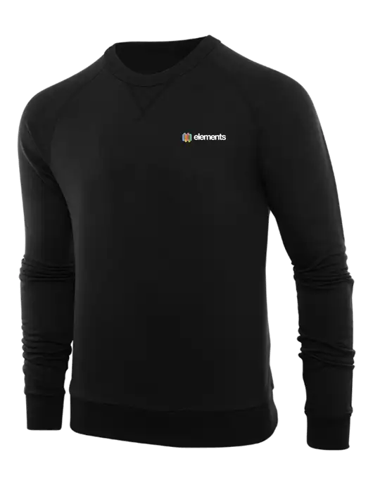 Allmade Deep Black Organic French Terry Crewneck Sweatshirt w/Elements Logo