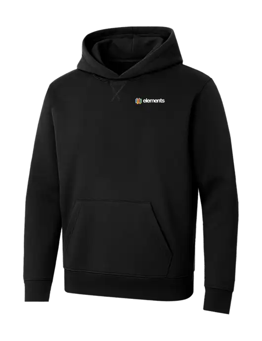 Allmade Deep Black Organic French Terry Pullover Hoodie w/Elements Logo