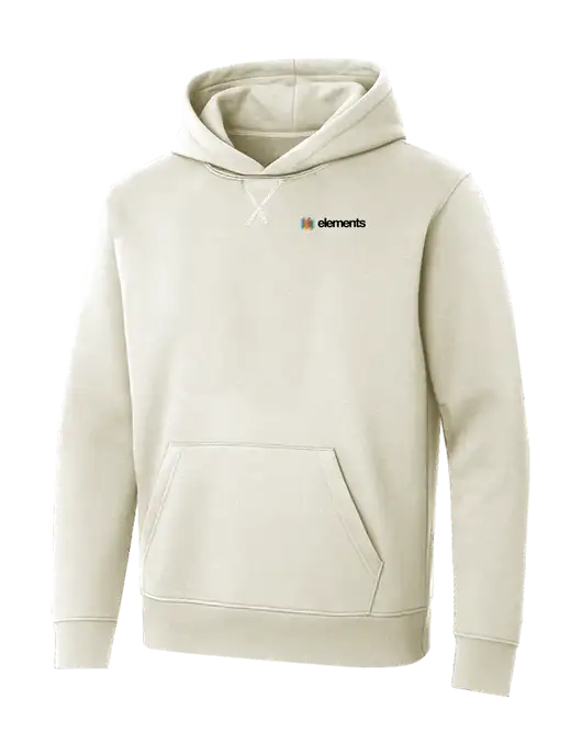 Allmade White Sand Organic French Terry Pullover Hoodie w/Elements Logo