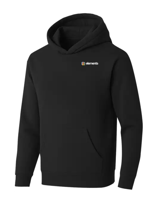 BELLA+CANVAS Black Sponge Fleece Pullover Hoodie w/Elements Logo