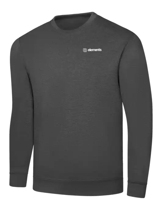 Charcoal 7.8 oz Ring Spun Crew Sweatshirt w/Elements Logo