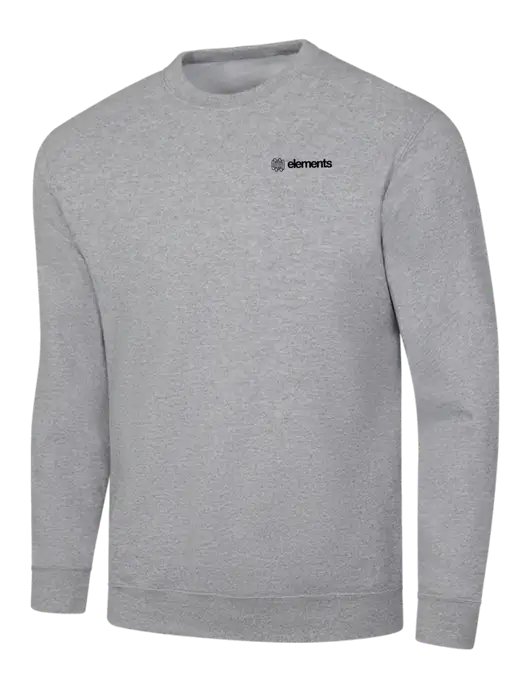 Light Grey Heather 7.8 oz Ring Spun Crew Sweatshirt w/Elements Logo