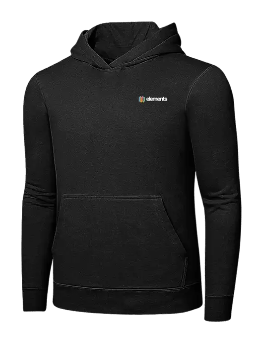 Jet Black 7.8 oz Ring Spun Hooded Sweatshirt w/Elements Logo