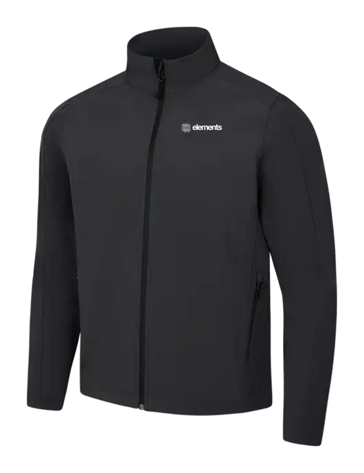 Black Charcoal Heather Core Soft Shell Jacket w/Elements Logo