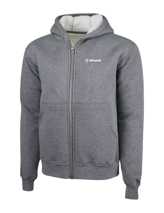 Cornerstone Grey Heather Heavyweight Sherpa Lined Hooded Fleece Jacket w/Elements Logo