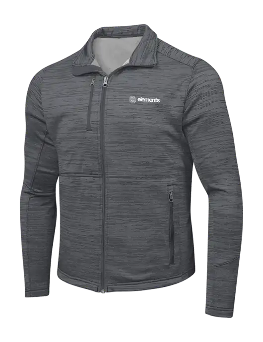 Medium Grey Digi Stripe Fleece Jacket w/Elements Logo
