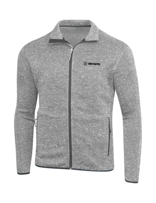 Grey Heather Sweater Fleece Jacket w/Elements Logo