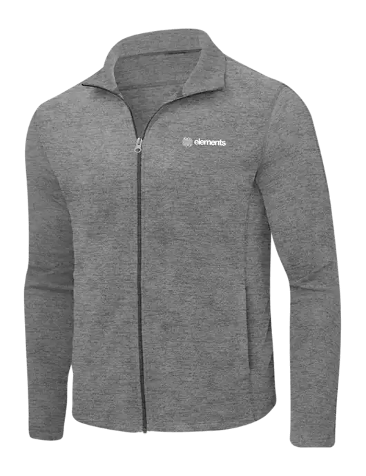Medium Grey Heather Microfleece Full-Zip Jacket w/Elements Logo
