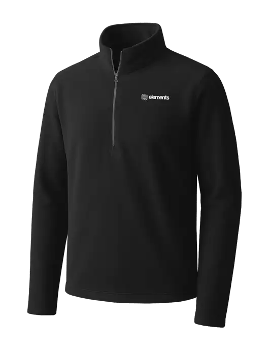 Black Microfleece 1/2 Zip Pullover w/Elements Logo