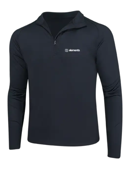Black Sport Wick Stretch 1/4 Zip Pullover w/Elements Logo