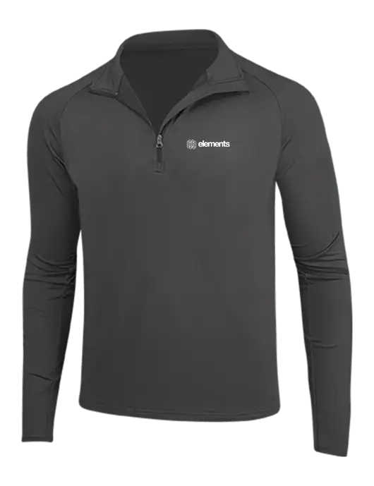 Charcoal Grey Sport Wick Stretch 1/4 Zip Pullover w/Elements Logo