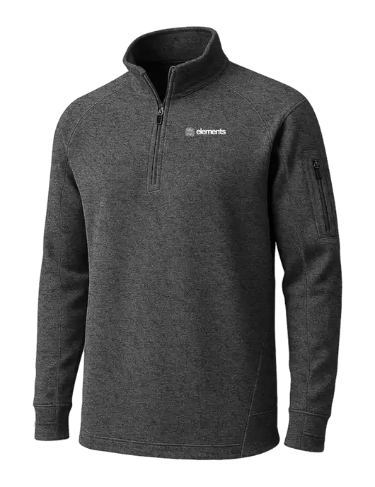 Graphite Heather Tech Fleece 1/4 Zip Pullover w/Elements Logo