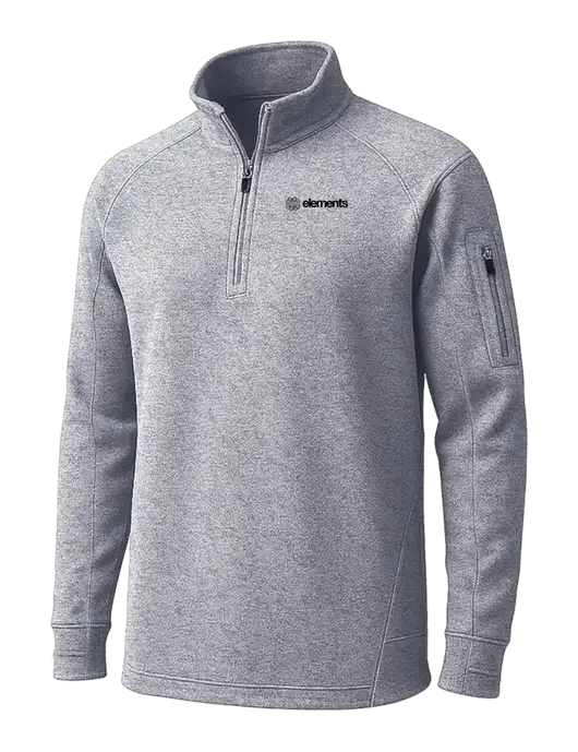 Grey Heather Tech Fleece 1/4 Zip Pullover w/Elements Logo
