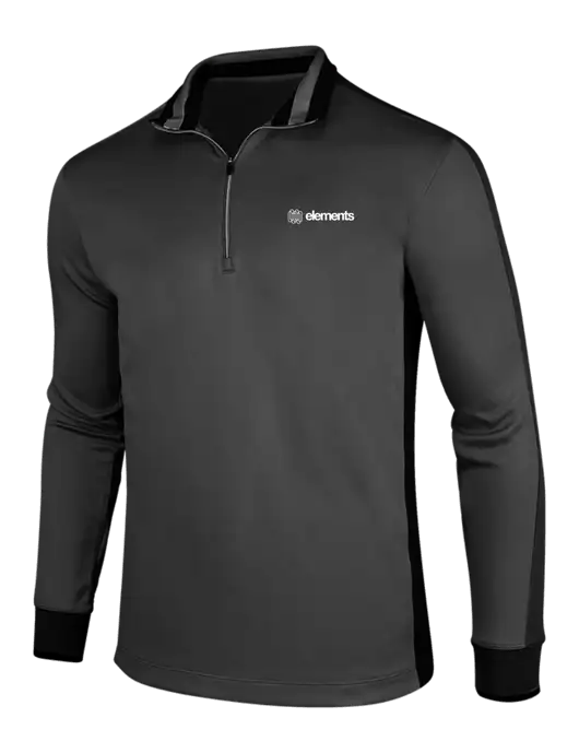 NIKE Anthracite Heather/Black Dry-Fit 1/2 Zip Cover-Up w/Elements Logo