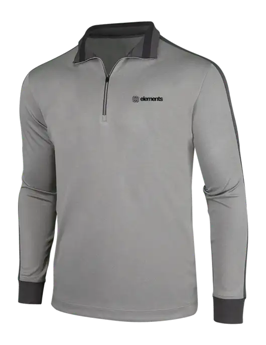 NIKE Athletic Grey/Heather Dark Grey Dry-Fit 1/2 Zip Cover-Up w/Elements Logo