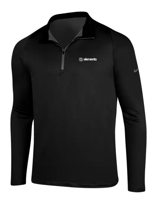NIKE Black/Dark Grey Dry-Fit Stretch 1/2 Zip Cover-Up w/Elements Logo