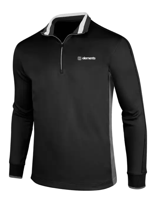 NIKE Black/Dark Grey/White Dry-Fit 1/2 Zip Cover-Up w/Elements Logo