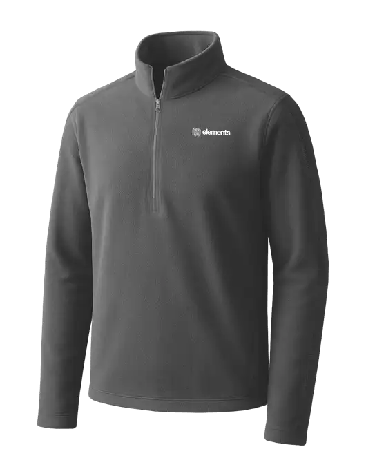 Medium Grey Microfleece 1/2 Zip Pullover w/Elements Logo