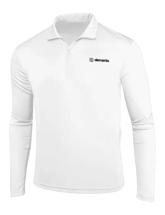 White PosiCharge Competitor 1/4 Zip Pullover w/Elements Logo