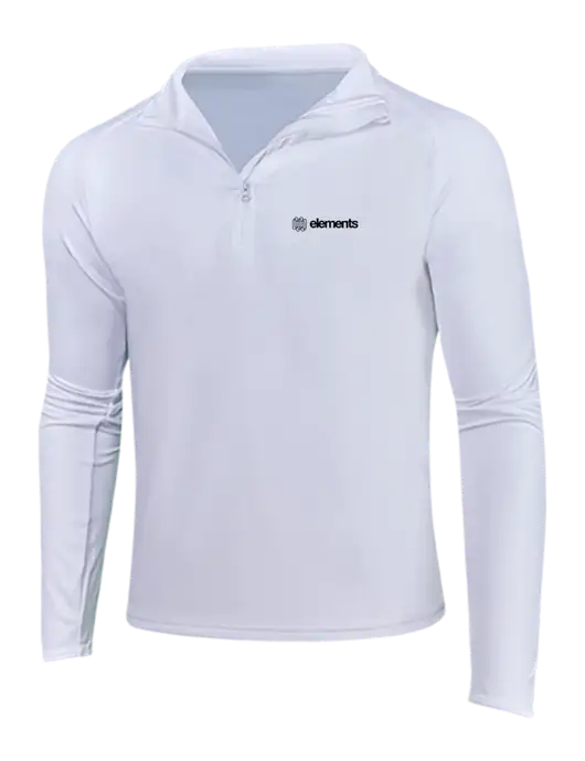 White Sport Wick Stretch 1/4 Zip Pullover w/Elements Logo