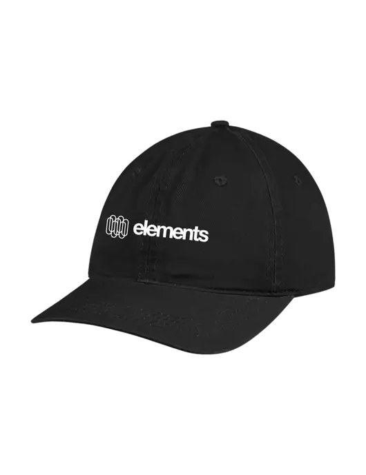 Garment Washed Unstructured Twill Black Cap w/Elements Logo
