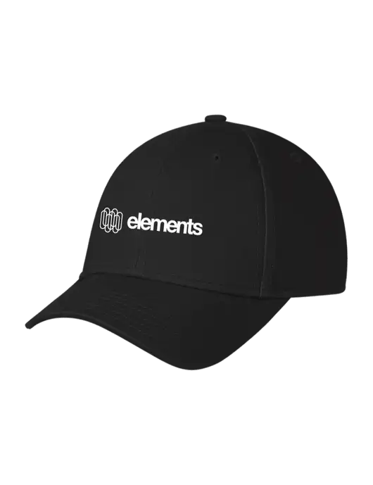 Black Structured Cap Hook & Loop w/Elements Logo