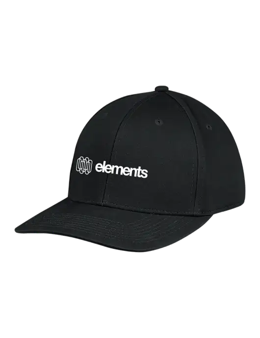 Premium Modern Structured Twill Black Snapback Cap w/Elements Logo