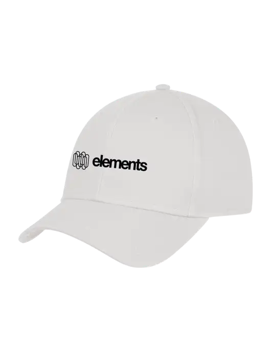 White Structured Cap Hook & Loop w/Elements Logo