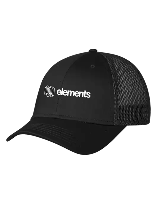 Black Mesh Trucker Cap Snap Back w/Elements Logo