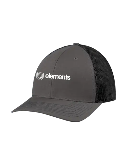 Richardson Adjustable Snapback Original 112 Trucker Cap Dark Grey w/Black Mesh w/Elements Logo