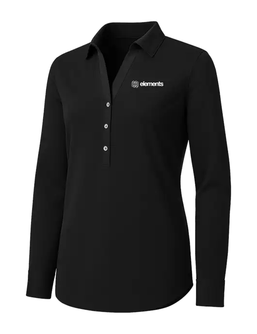 Womens Black City Stretch Shirt w/Elements Logo