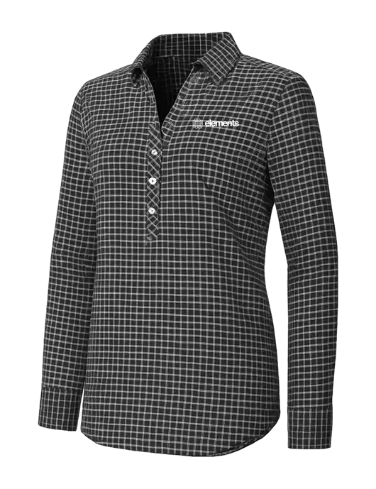 Womens Dark Grey/White City Stretch Shirt w/Elements Logo