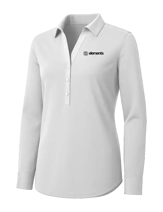 Womens White City Stretch Shirt w/Elements Logo