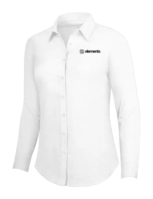 White Womens SuperPro Oxford Shirt w/Elements Logo