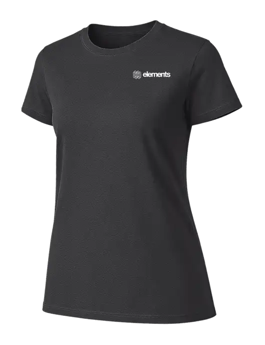 Womens Ring Spun Charcoal 4.5 oz T-Shirt w/Elements Logo