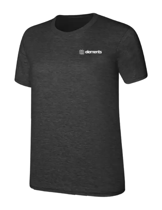 Womens Ring Spun Dark Heather Grey 4.5 oz T-Shirt w/Elements Logo