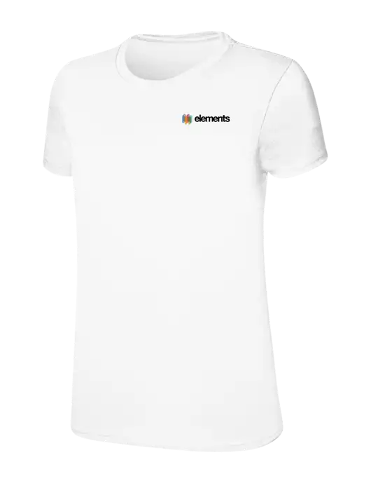 Womens Ring Spun White 4.5 oz T-Shirt w/Elements Logo