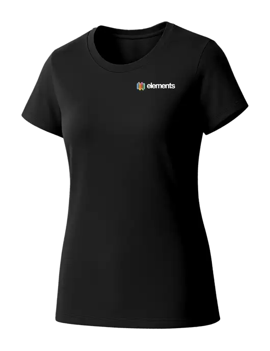 Womens Seriously Soft Black T-Shirt w/Elements Logo
