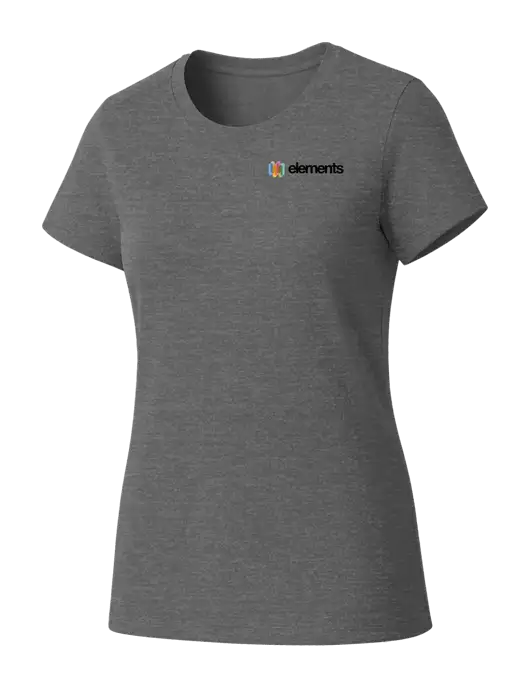 Womens Seriously Soft Grey Frost T-Shirt w/Elements Logo