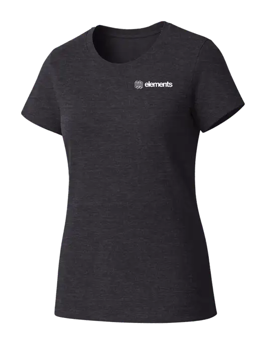 Womens Seriously Soft Heathered Charcoal T-Shirt w/Elements Logo