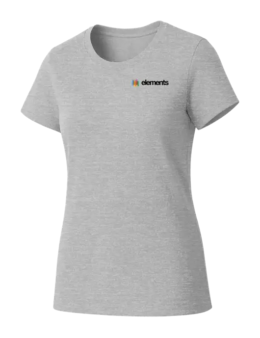 Womens Seriously Soft Light Heathered Grey T-Shirt w/Elements Logo