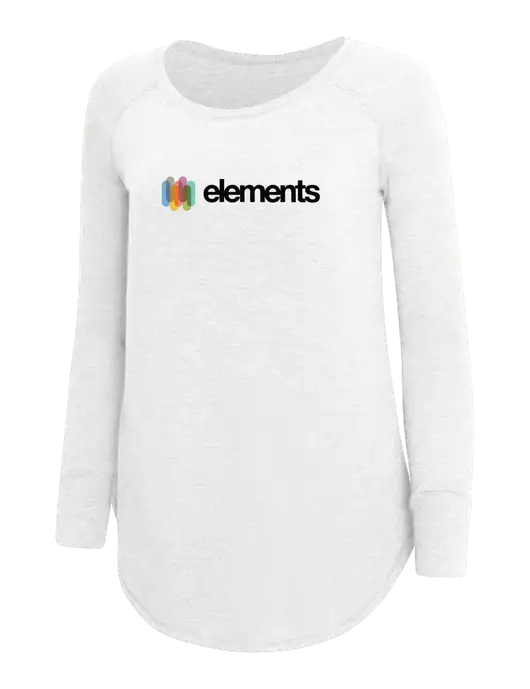 Womens Perfect Wide Collar Tunic Tri-Blend White 4.5 oz T-Shirt w/Elements Logo