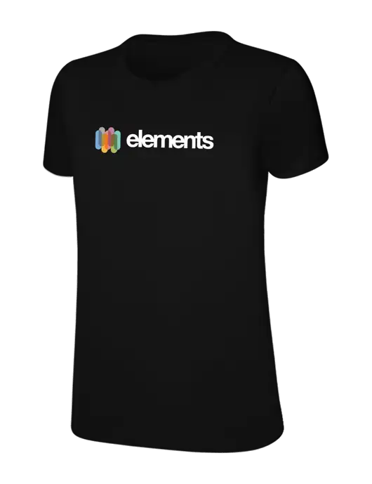 Womens Ring Spun Jet Black 4.5 oz T-Shirt w/Elements Logo