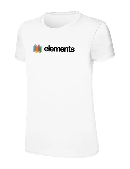 Womens Ring Spun White 4.5 oz T-Shirt w/Elements Logo