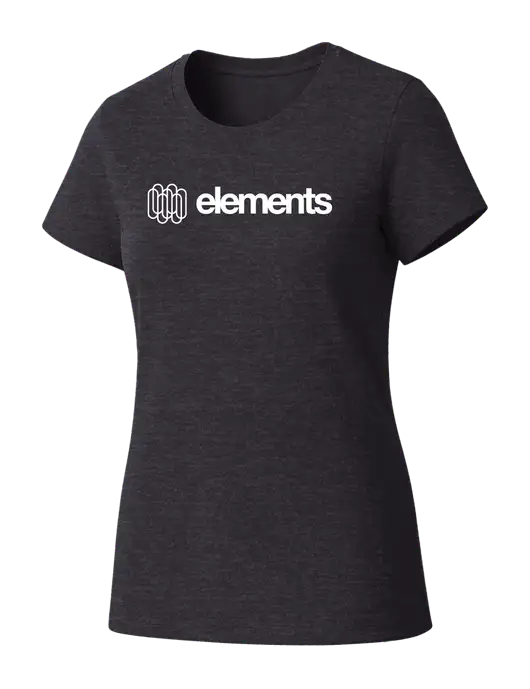Womens Seriously Soft Heathered Charcoal T-Shirt w/Elements Logo